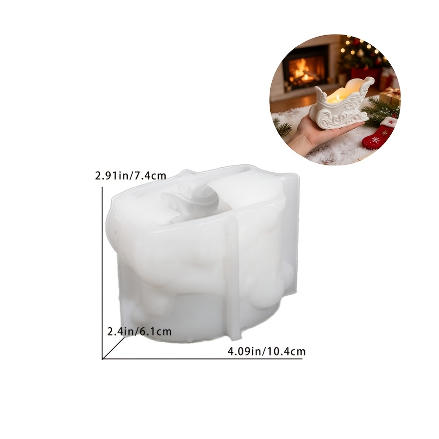 TEMU 1pc Lufei Resin Silicone Mold Suitable For Christmas Sled Candles, Wax & Resin Crafts, Products - Irregular Sled Shape Table Ornament Mold For