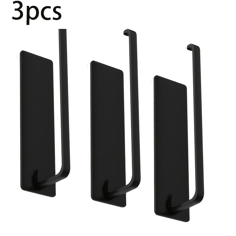 TEMU 3pcs Modern Kitchen Paper Towel Holders - Vertical Wall-mounted Dispensers For Cabinets, Space-saving Design, Plastic Material, Bathroom
