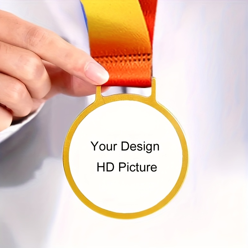 TEMU 1pc Diy Custom Crystal Medal Trophy Glass Award, Personalized Color Printing Crystal Medal Award Trophy, Color Photo Printing Crystal Medal