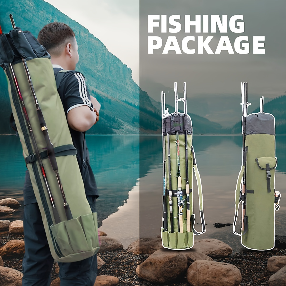 

Fishing Rod Organizer Bag (portable) Shoulder Carry Home And Travel Storage | Professional Reel, Tackle, And Equipment Organization | Heavy-duty, Water-resistant