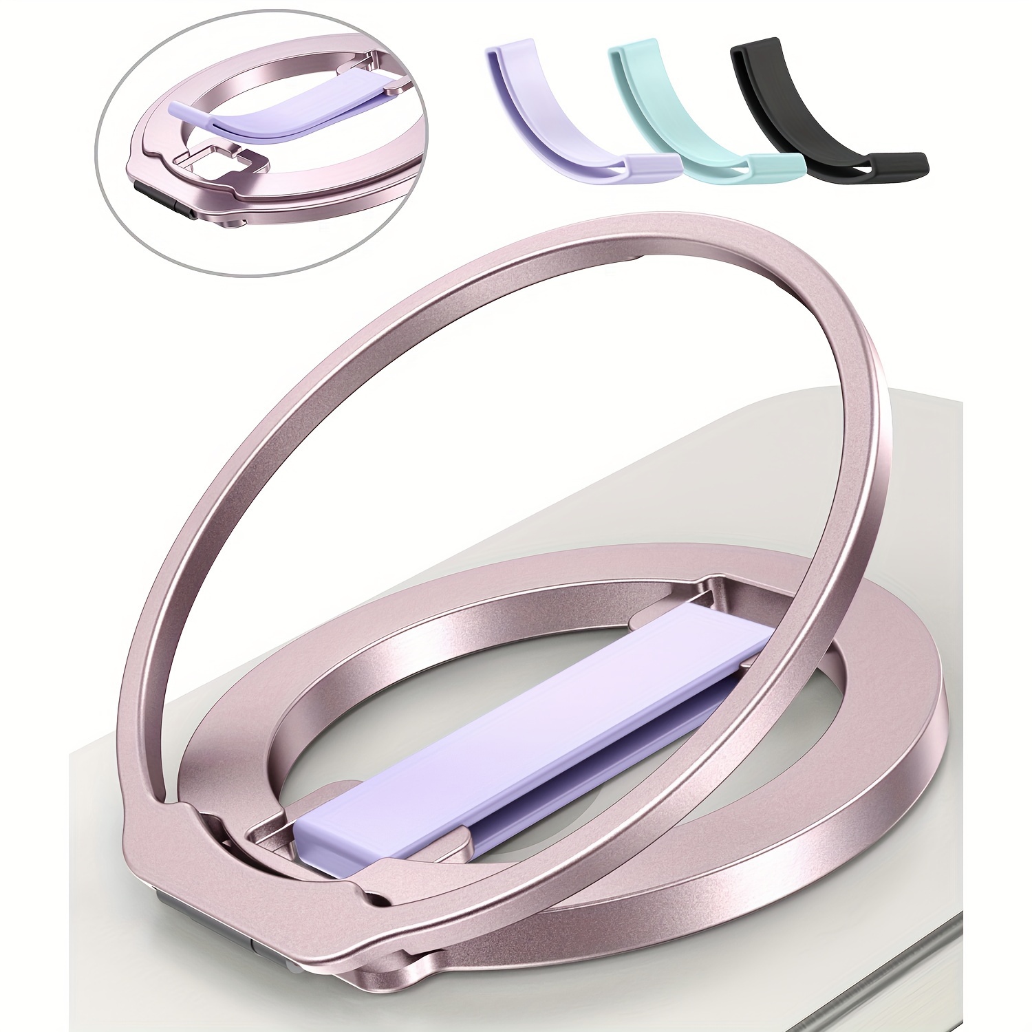 Anneau Magnétique Support Pour Téléphone – Réglable 360°, Adhésif Puissant – Compatible Smartphones 4-8 Pouces - 5