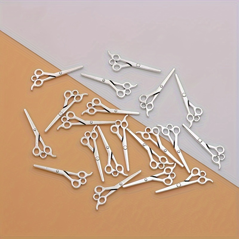 

20pcs Zinc Alloy Scissors Charms, Silvery Pendant For Making, Ideal For Bracelets, Necklaces, Earrings, Crafting Accessories