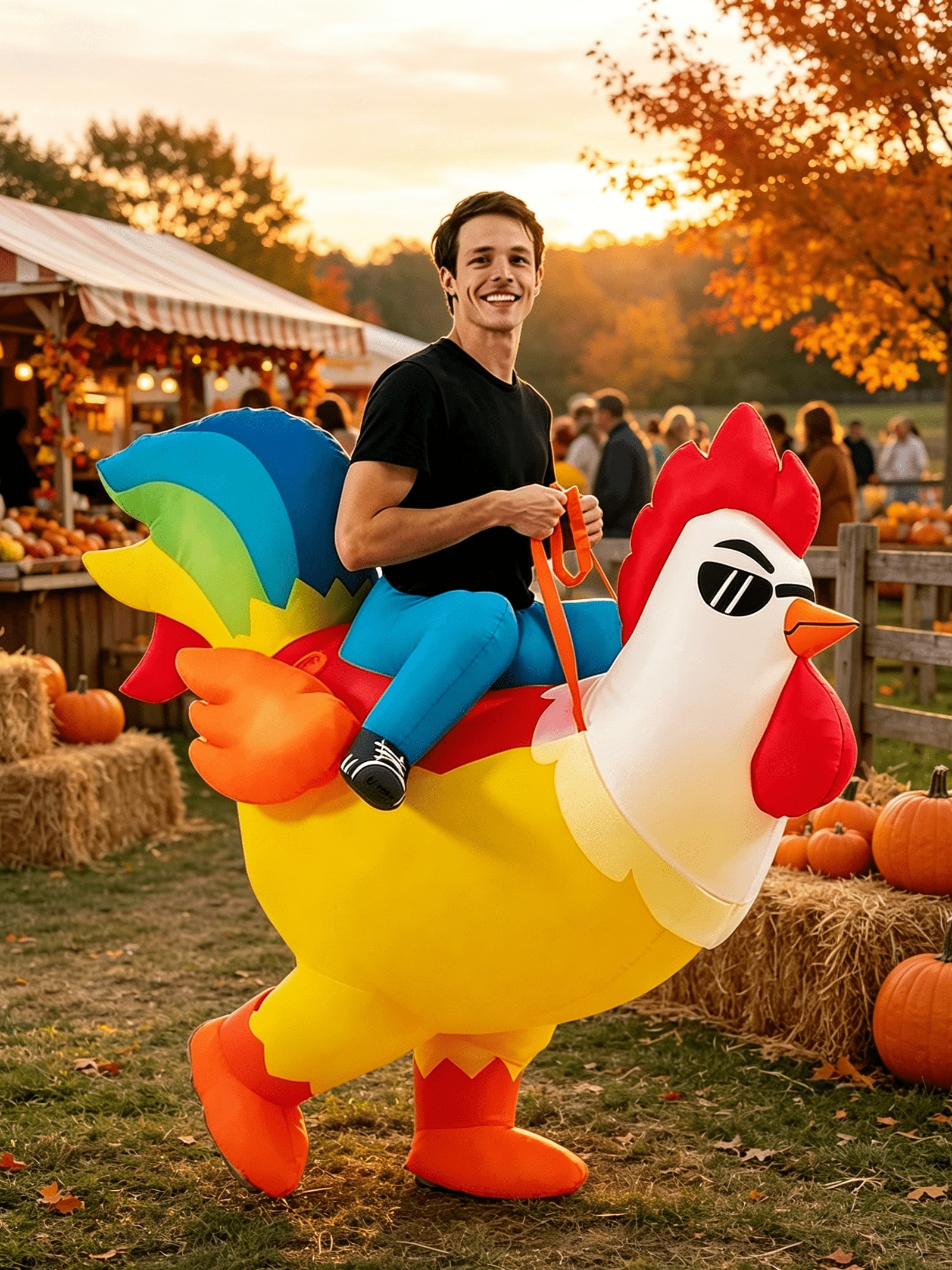 Funny Rooster Inflatable Costume for Halloween & Christmas