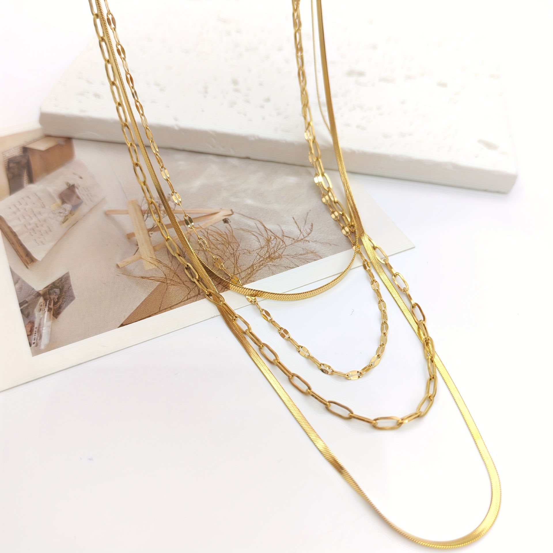 1pc 18K Golden Plated Multi-layer Necklace for Women