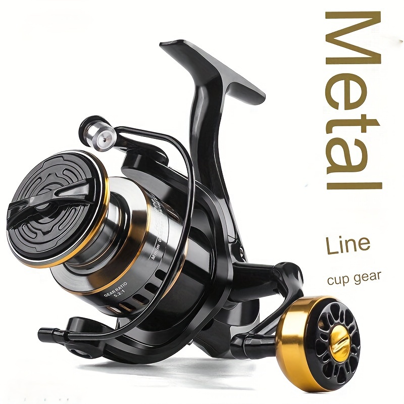 

Precision Metal Spinning Fishing Reel, 5.1in/14cm Saltwater & Freshwater Long Casting Wheel With Durable Gear, Left-handed Angler Equipment, 4.72in/12cm Line Cup