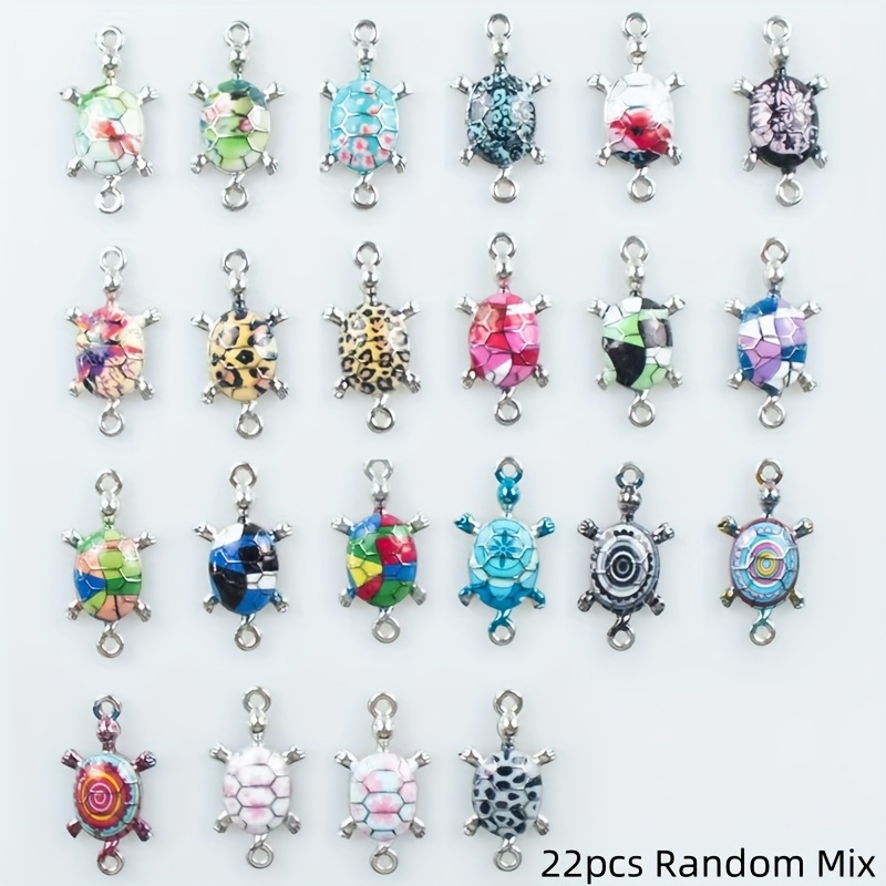Image of 22pcs/11pcs Random Mix Small Business Supplies White Plated Enamel Color Connector Charm For Jewelry Making Bracelet Additions Handmade Craft. Necklace Bracelet Bag Additions. Small Gift For