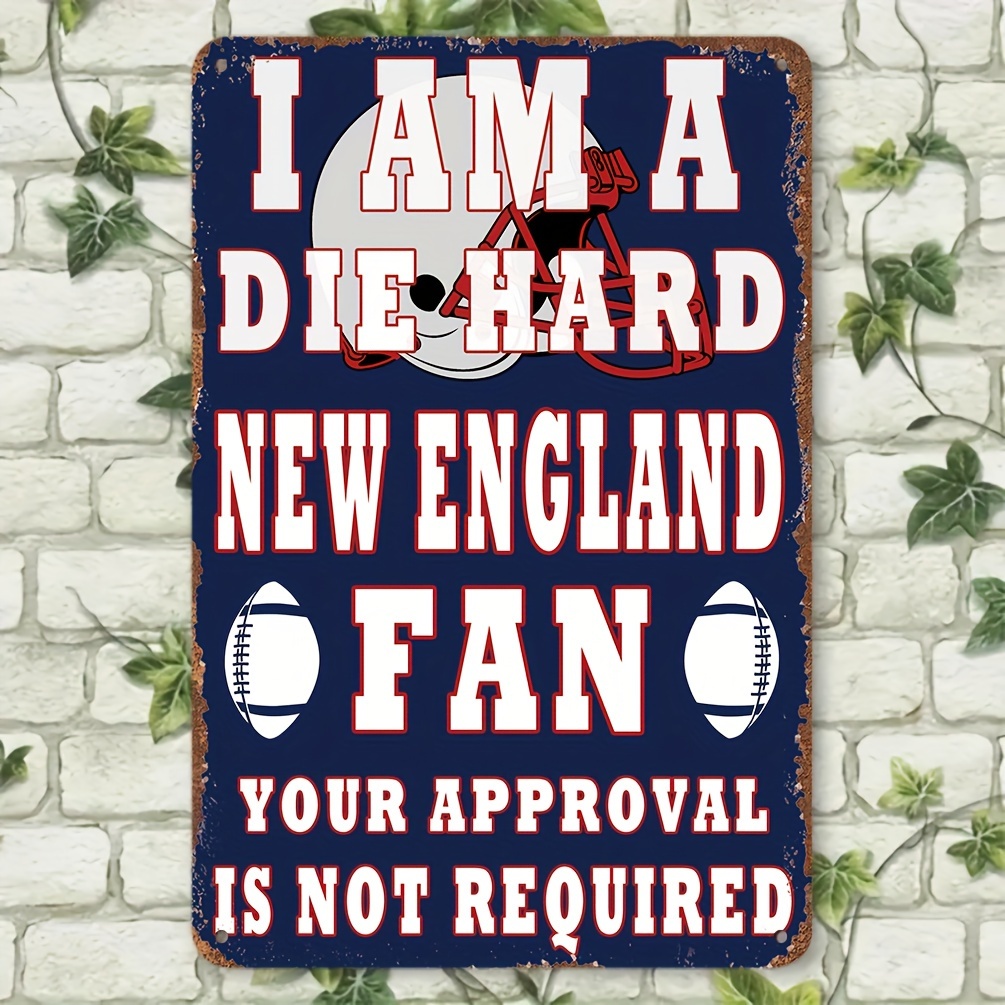 

Vintage Football Fan Metal Sign - 8x12 Inches, Weatherproof & Waterproof, Ideal For Home, Coffee Bar, Or Garden Decor