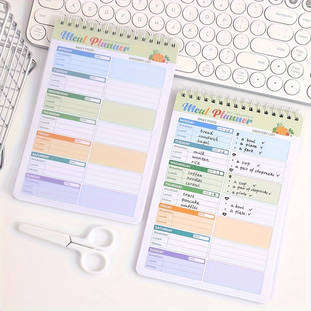 

Notebook - 32 Sheets, Grocery Lists For Planning, Calorie & Nutrient Tracking, Weight , 5.59 X 8.26