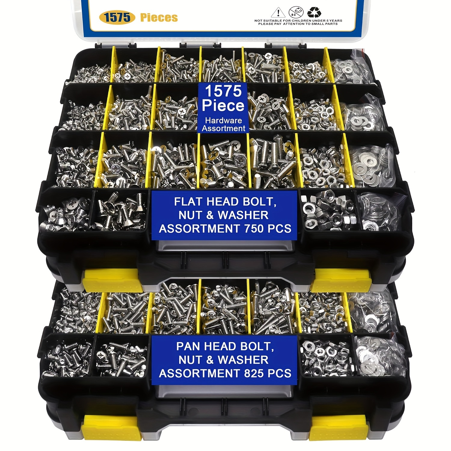 Assortment Kit Of 600pcs Of * Screws, Including Sizes M3X 6/8/10/12/16/20/25/30Mm, Made From 12.9 Alloy Steel With Black * Plating, Featuring Hex Socket Head Screws, Nuts, Bolts, And Washers