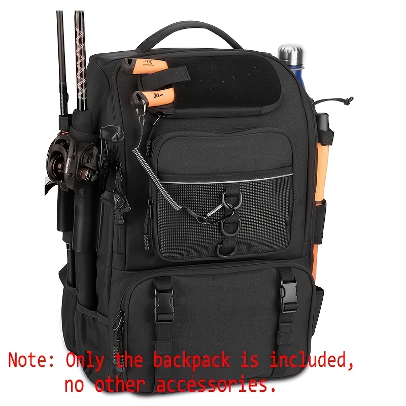 angerrucksack im lagerbestand mit rutenhalter, angelzubehör-aufbewahrungstasche mit großem fassungsvermögen für angler