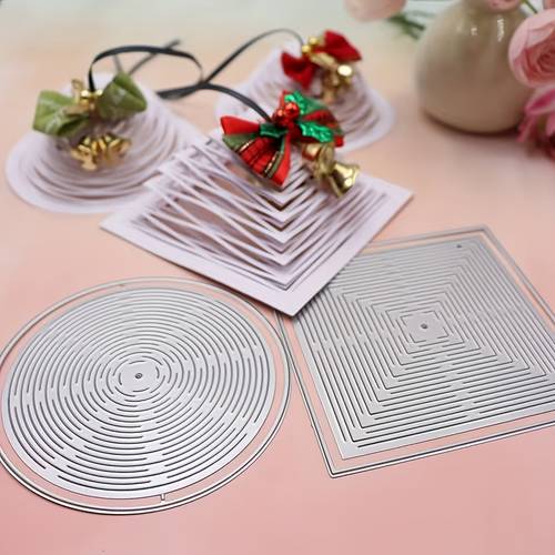 square and round metal cutting dies durable iron templates for paper products with a 3d pull out effect christmas decorations holiday greetings and handmade crafts for craft enthusiasts