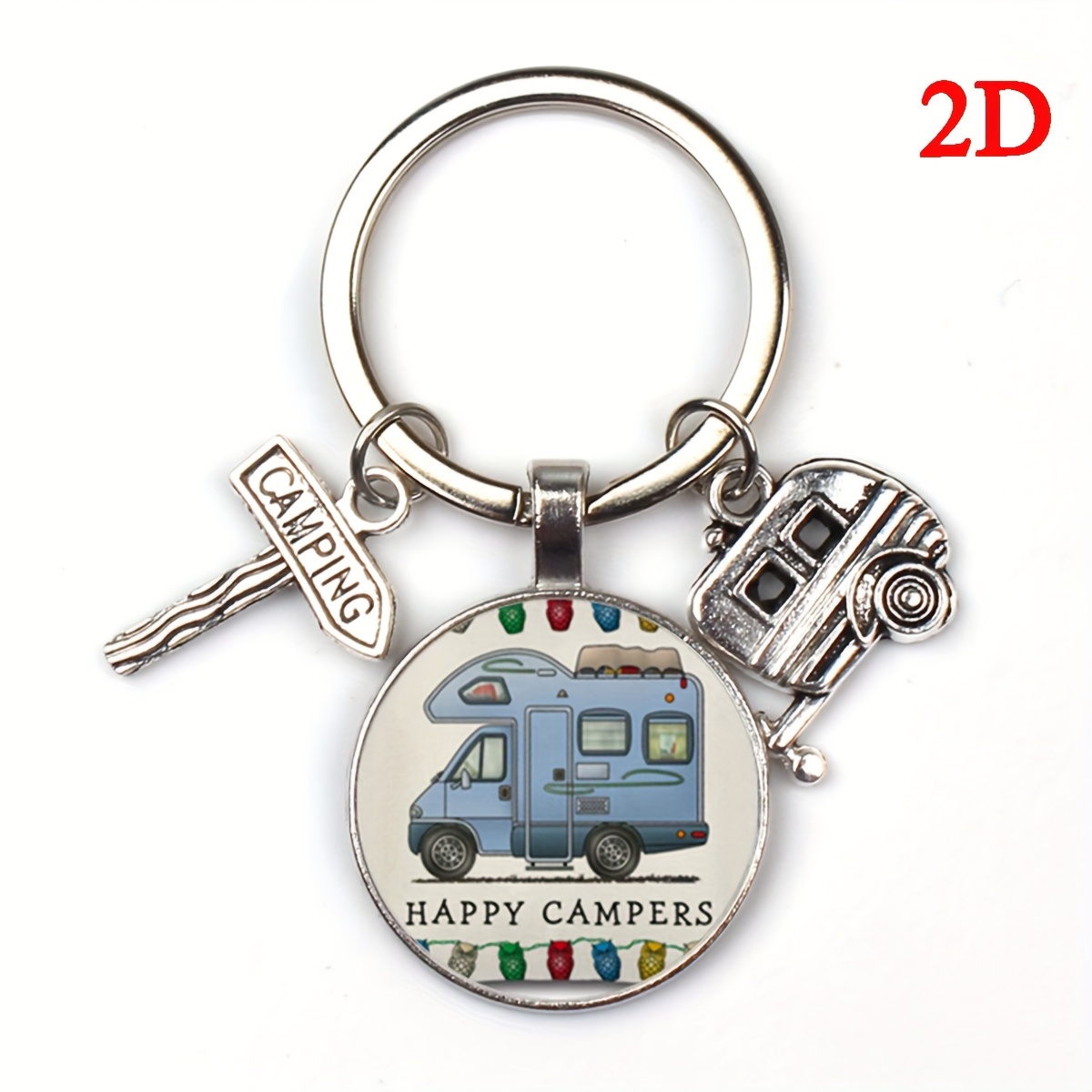 ' Camping Time Gemstone Keychain - The Perfect Vacation Travel Souvenir, Suitable As A Gift For , Family, And Colleagues