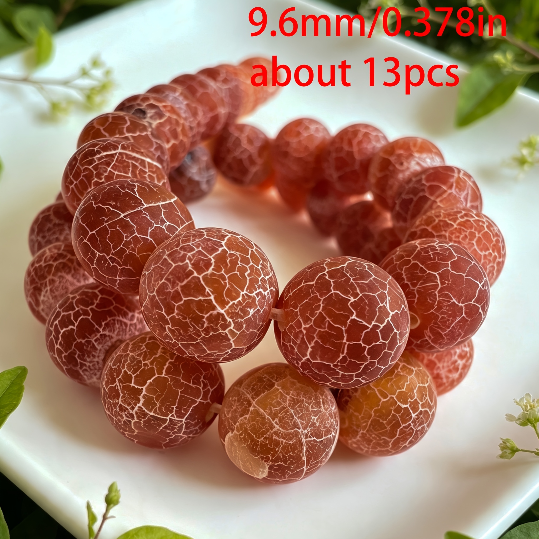 Approx. 18pcs Spherical Shape Agate Beads for Christmas