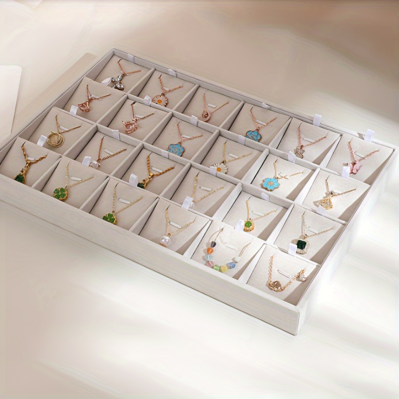 

1pc Jewelry Organizer 24 Compartments - For Necklaces, Bracelets, & Accessories Storage