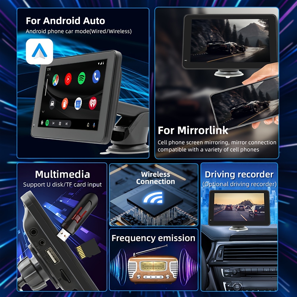 Portable Wireless Carplay Motorcycle Android Auto Ips Touch - Temu Germany