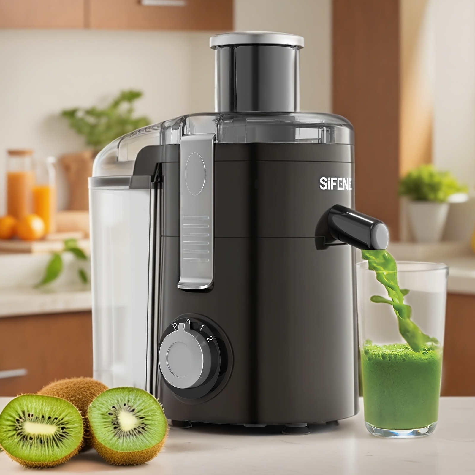 TEMU Sifene Juicer Machines 3-in-1 Juicer & Smoothie Maker, Centrifugal Juicers For Whole Fruits/veggies, Bpa-free Blades & Reverse Function, Easy-