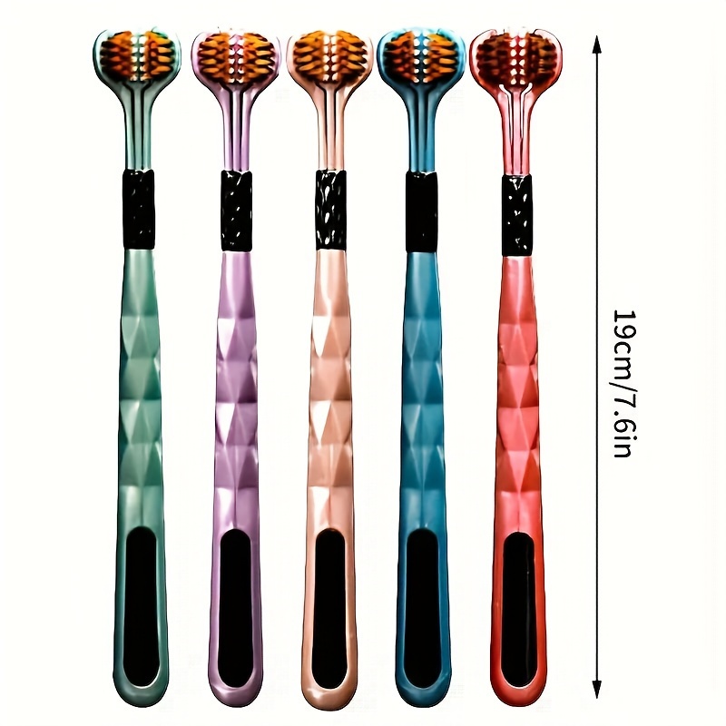 5pcs Adult Soft Nylon Bristle Toothbrush Set