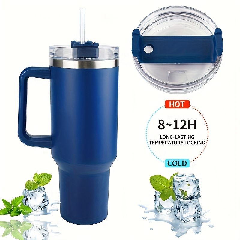 손잡이와 누수 방지 뚜껑이 달린 40oz 단열 스테인레스 스틸 물병 - 1개 더블 월 백엄 트래블 텀블러와 빨대 - bpa 프리, 음료를 뜨거운 상태나 차가운 상태로 유지 -   데이, 이스터, 추수감사절, 크리스마스, 할로윈을 위한 이상적인 선물 - 14세 이상을 위한 적합함