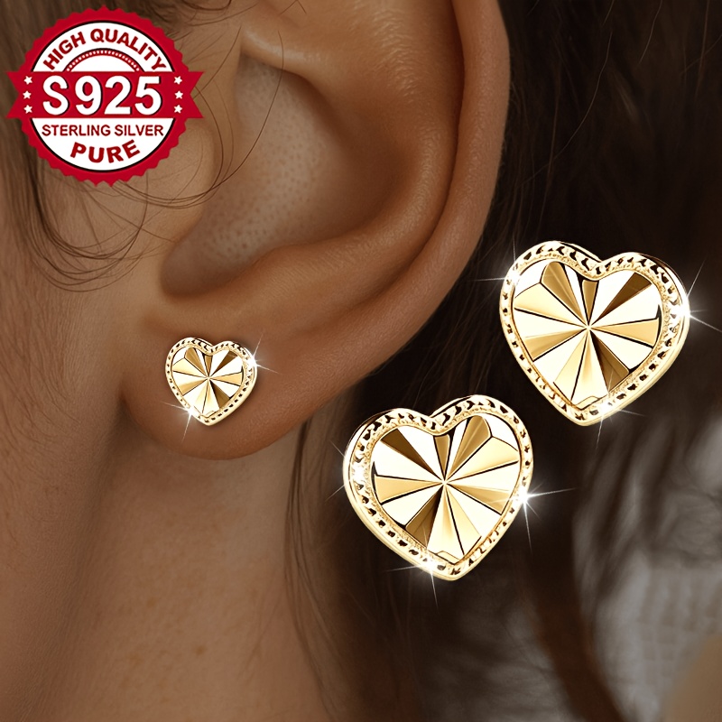 Super Flash Love Heart Earrings in S925 Silver, Unique Style