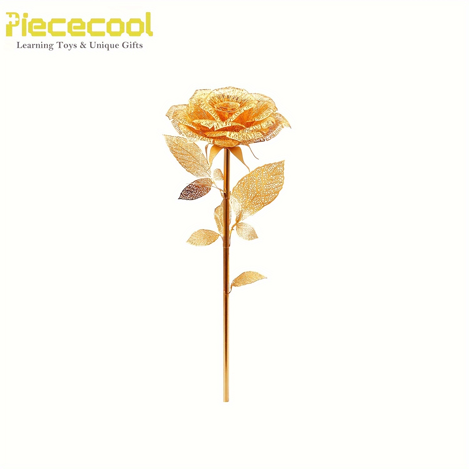 Piececool 3d Metal Puzzles Rose Flower Model Kits Artificial