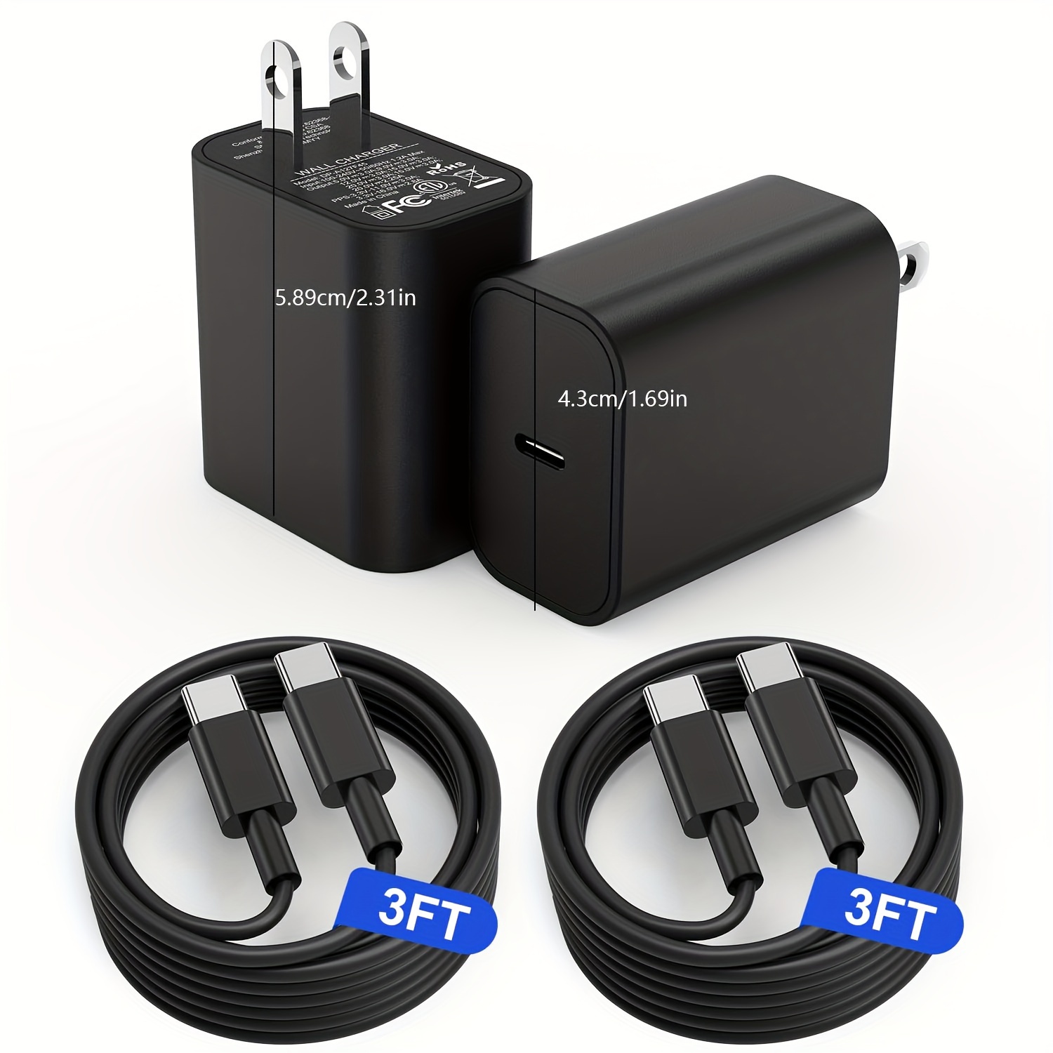 

2 Super Charger Usb C 45w Charger C Charger Charger S24 S22/s23 C Phone Charger - Charging S24/s23/s22/s21/20 (3ft-)