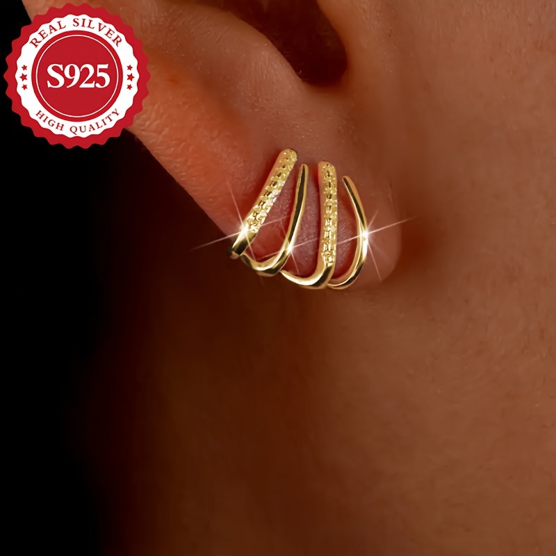 Image of A Pair Of S925 Silver, Women's Paw Synthetic Zirconia Earrings, Sparkling And , Exquisite And Cute, Luxurious And Elegant, Worn In Occasions, Gifts, Hypoallergenic, 2.45g