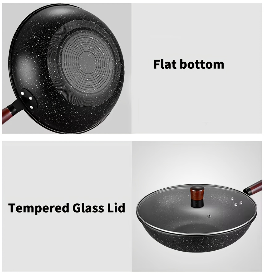 12 inch non stick medical stone   versatile frying pan wok for induction and gas stoves low smoke cooking essential kitchen accessory details 7