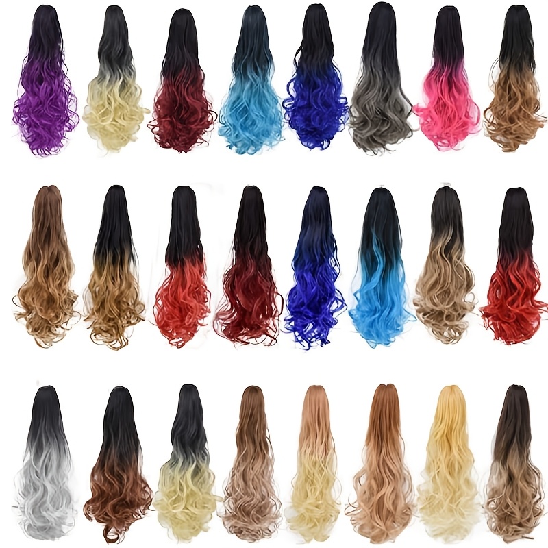 elegant 12 color claw clip ponytail extension curly wavy synthetic hair for all genders versatile stylish details 3