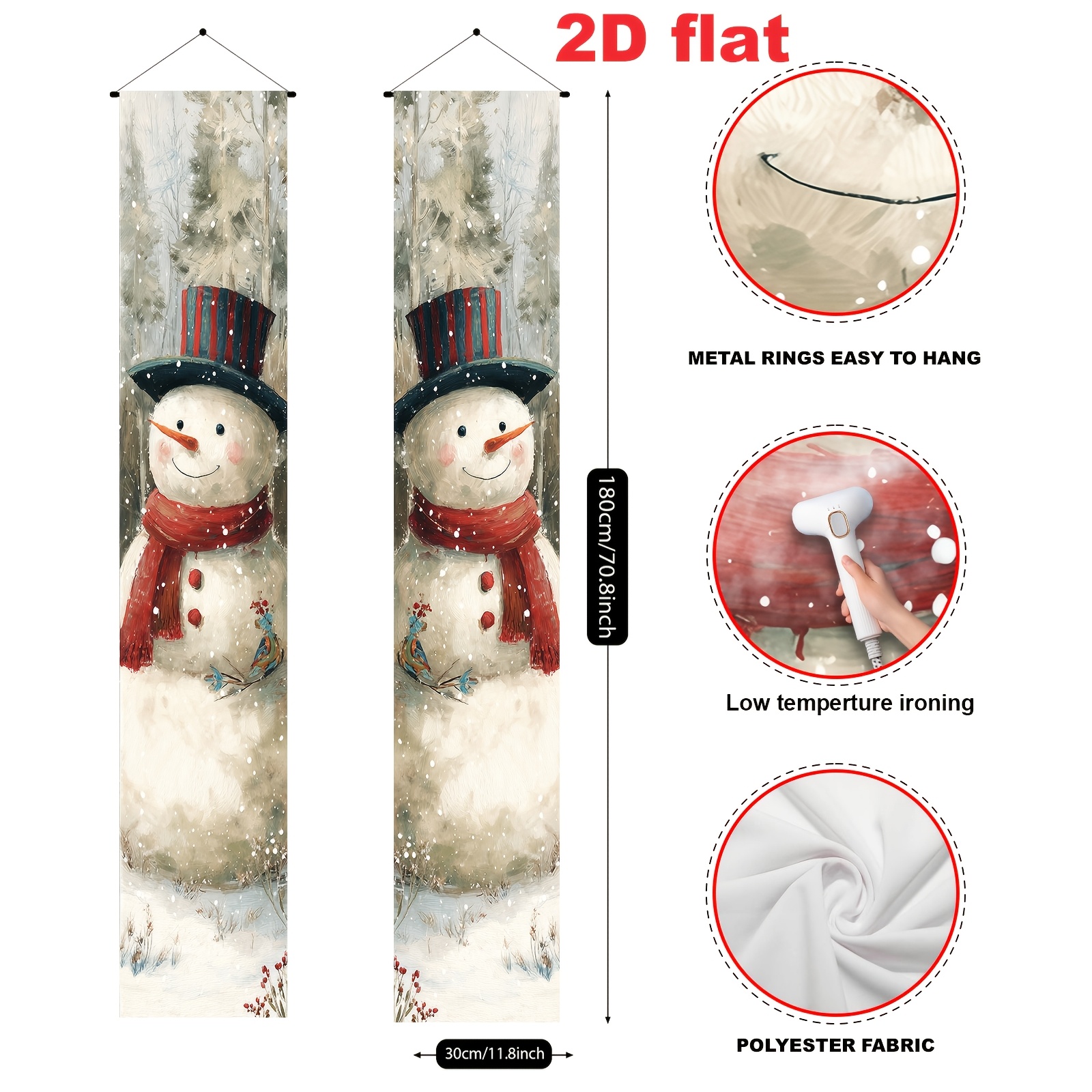 TEMU 2d Flat, 2d Flat - 2d Flat, 2d Flat - 2d Flat Banner [party Banner, Flag/party Banners] 2pcs (11.8 X Inches / 30 X 180 Cm), Polyester Material,