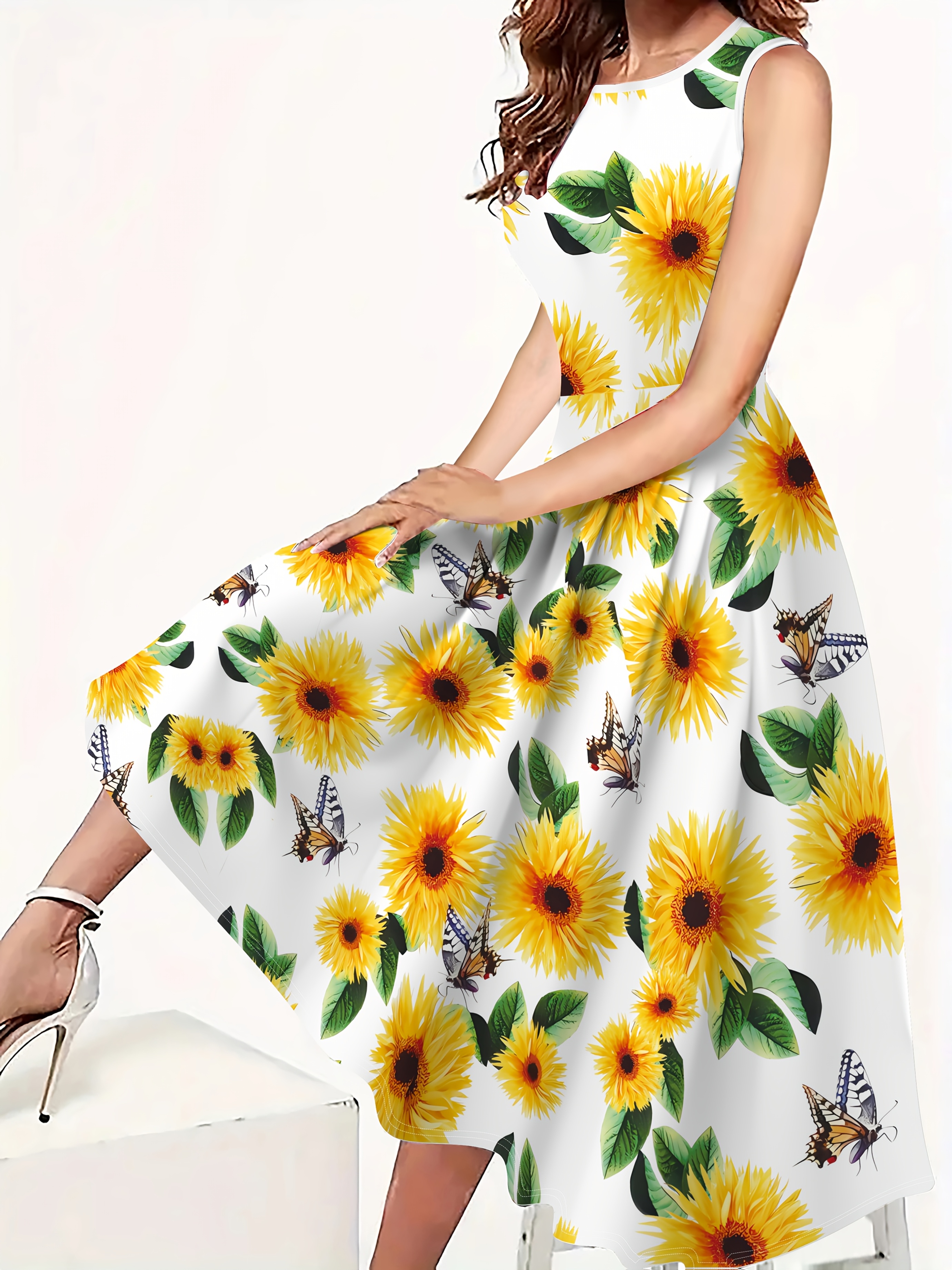sunflower dresses sold on Temu United States