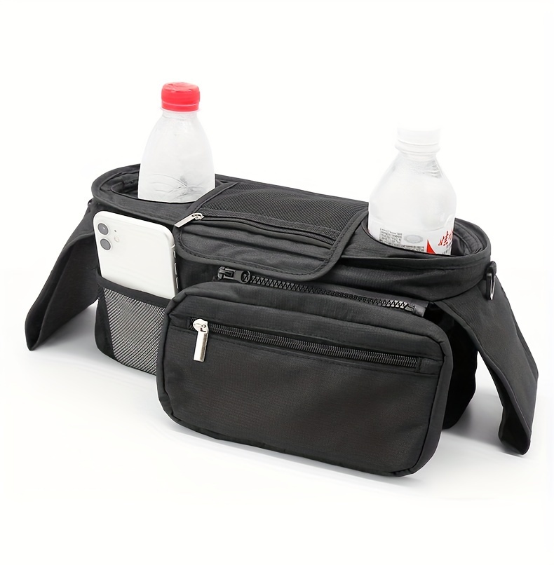 Borsa Organizer Per Passeggino - Cestino Portaoggetti Inferiore, Tessuto Oxford, Ganci Di Fissaggio, 30x25x10 Cm - Foto 6