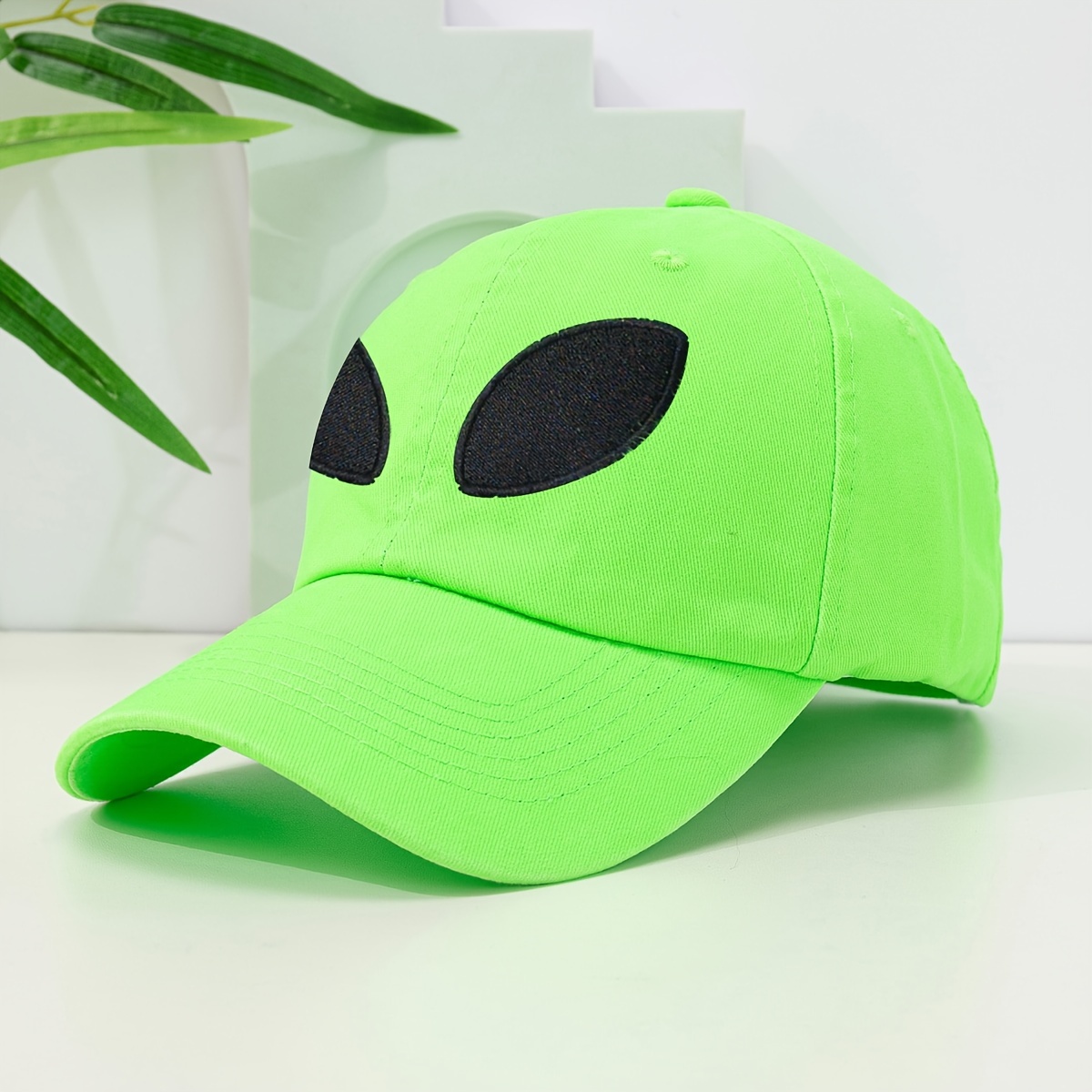 Neon Green Embroidered Baseball Cap Funky Soft Unisex Sun Protection  Hat for Men Women, Lightweight Stylish with *-Shaped Design