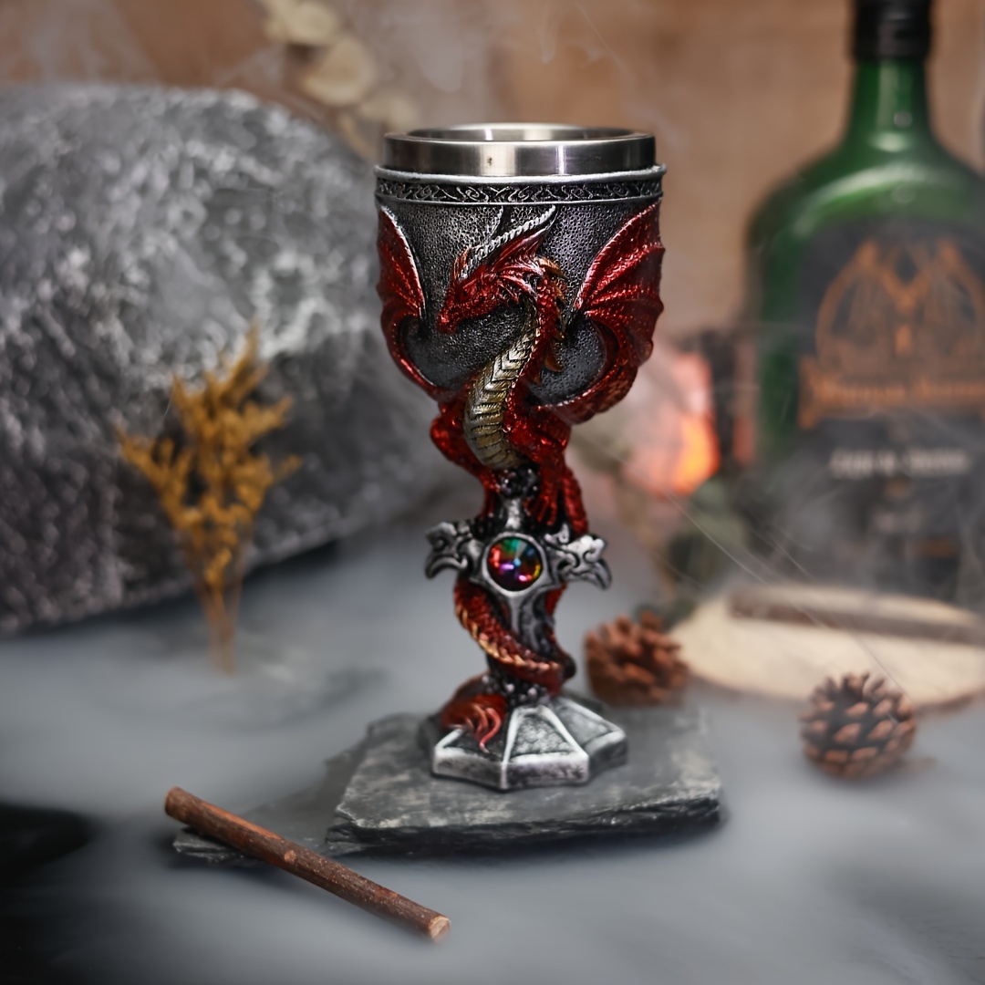 E-shop 2024 Neuer Drachenkrieg Weinglas, Edelstahl Weinglas für Drachenkrieger, Tolles Geschenk für Halloween Weihnachten, Hochwertige stilvolle