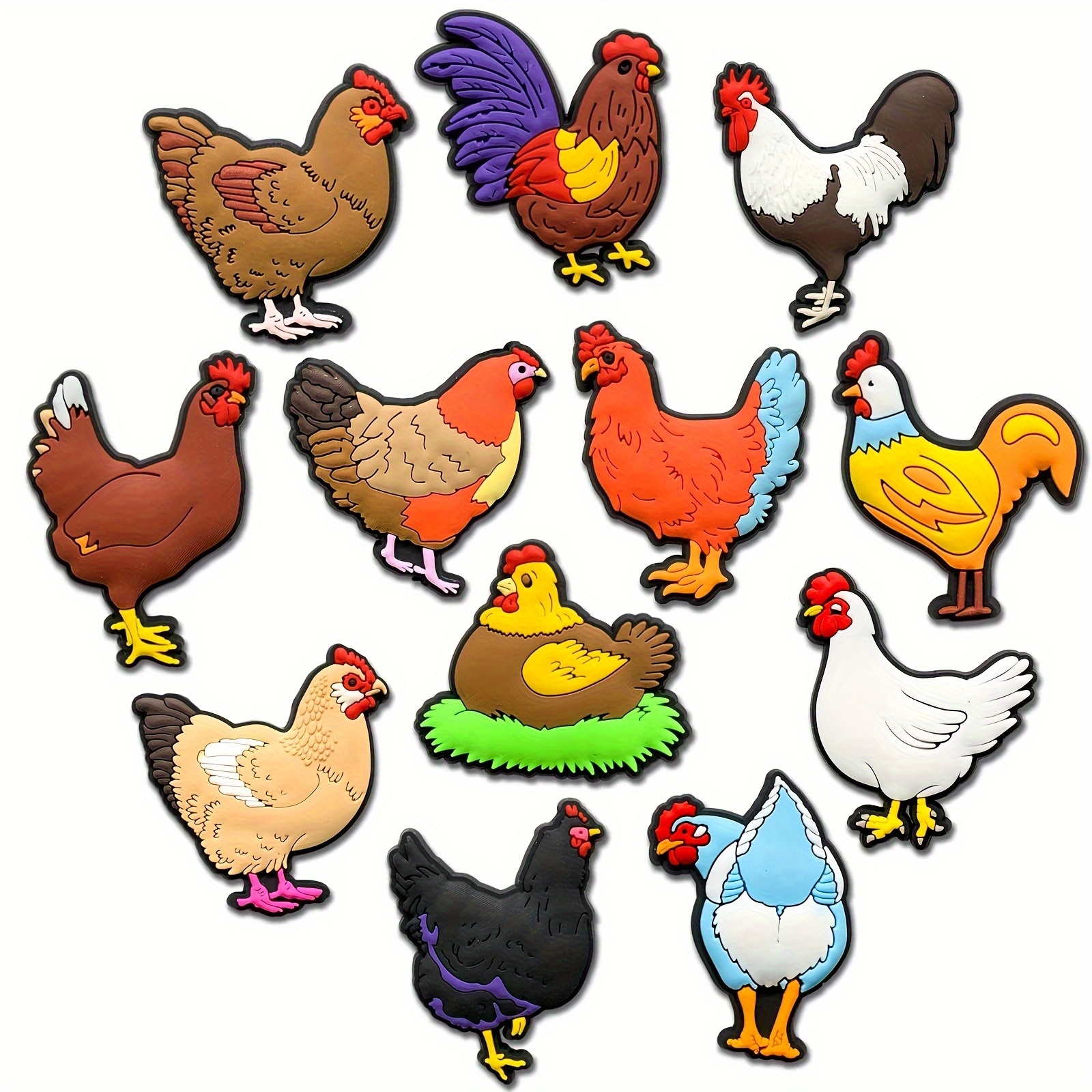 TEMU Chickens Shoe Charms For Sandals Decoration For Teen Adults Party