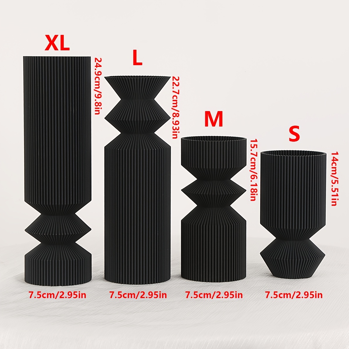 Image of A Four-piece Set Of Minimalist Nordic Bohemian Style Plastic Vases, A For Modern Home Decor, Suitable For Weddings, Dining Tables, Parties, Living Rooms, Offices, And Bedrooms