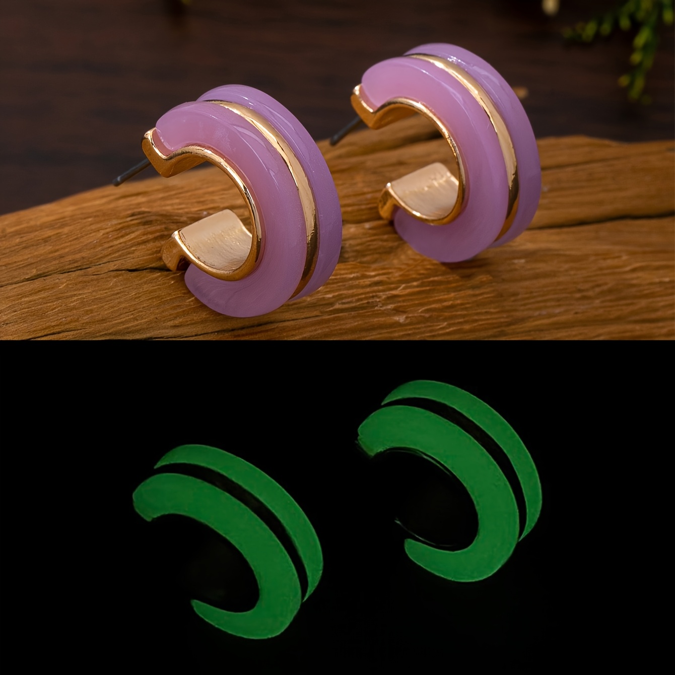 Women's Exquisite C-Shaped Earrings with Patterned Design