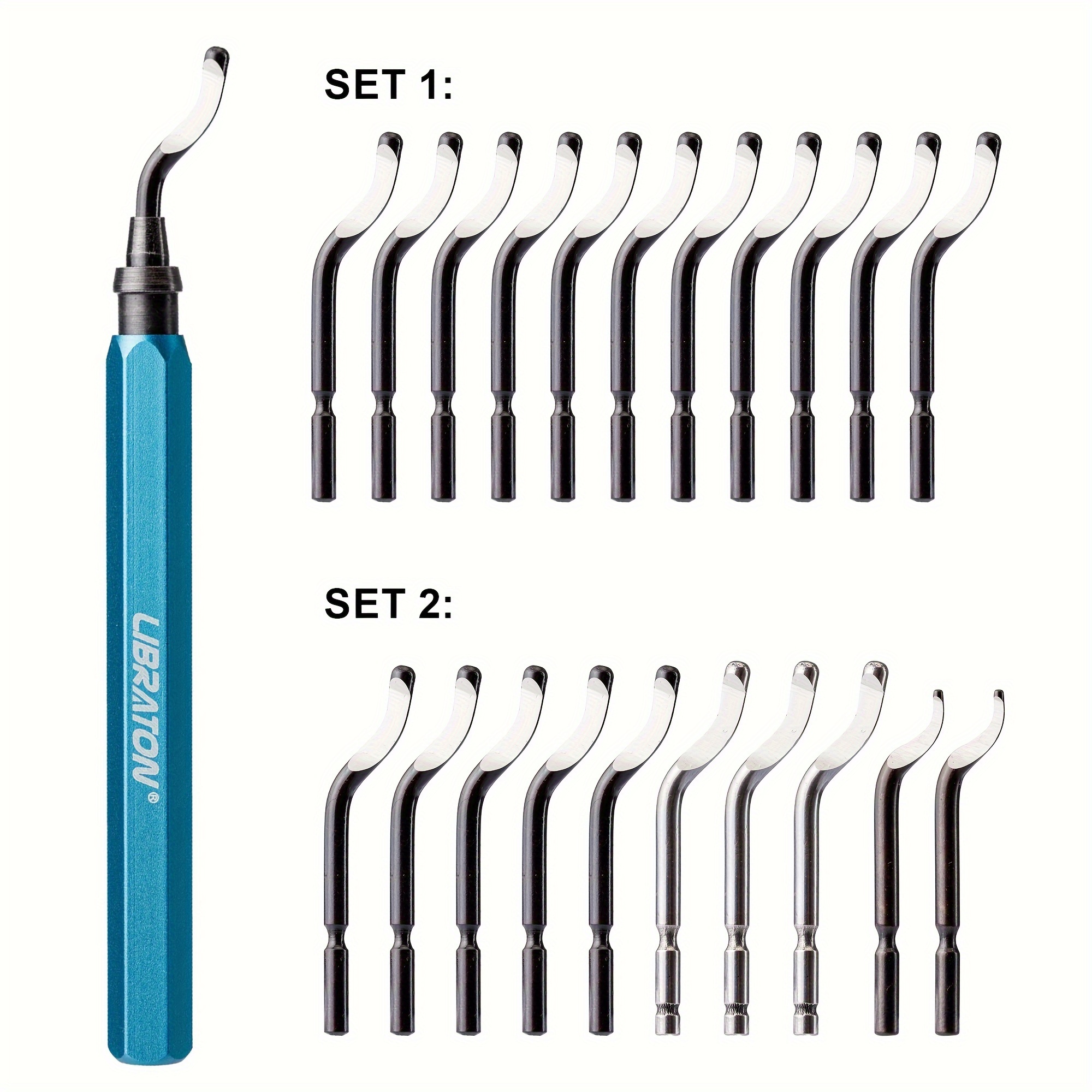 

Libraton Deburring Tool With 11 Extra Steel Blades, Works On Metal, Resin, 3d Printed Plastic , Pvc Copper Pipes, Deburring Tool (11x Bs1010 Or 2x Bk3010 3x Bs1018 6x Bs1010), Rotary Head