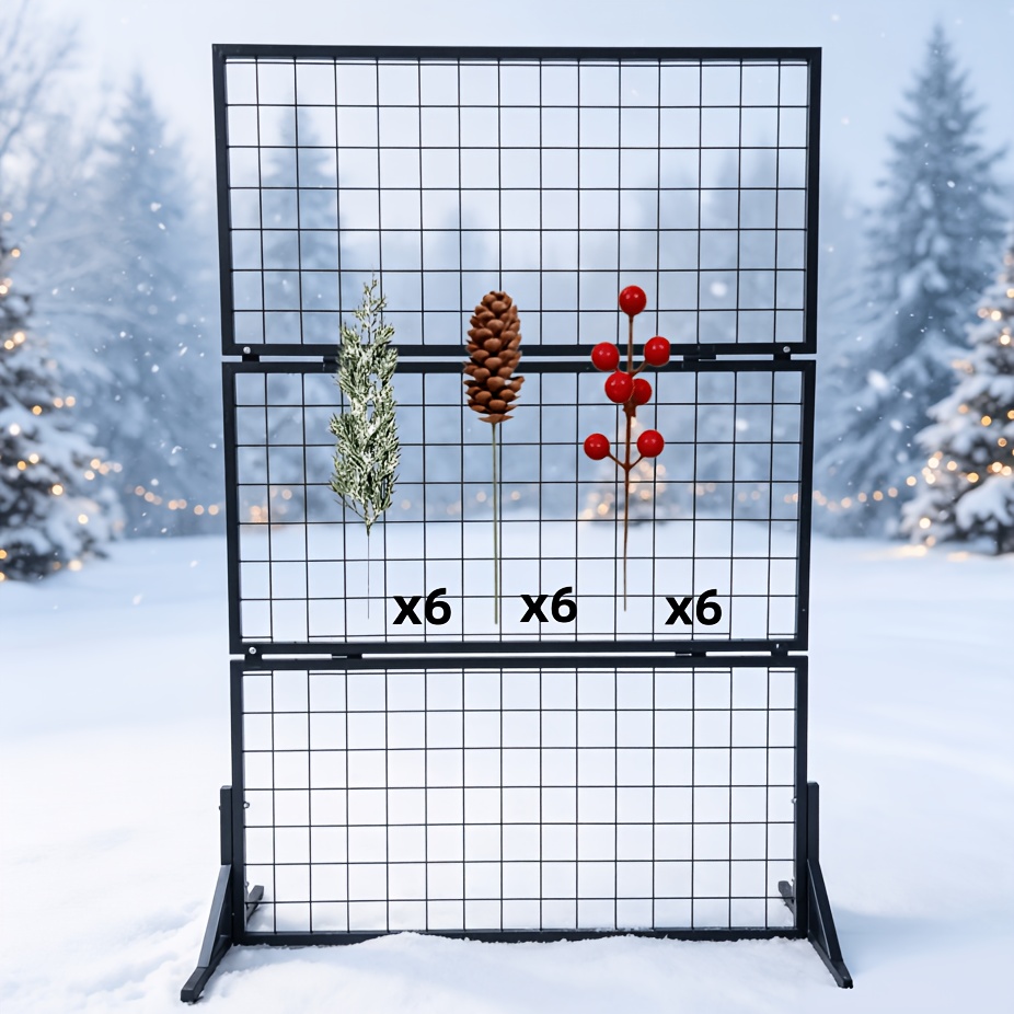 TEMU 18pcs Christmas Artificial Floral Arrangement - Plastic Pinecones And Red Berries With Norfolk Pine Branches Set, Suitable For Wreaths/christmas