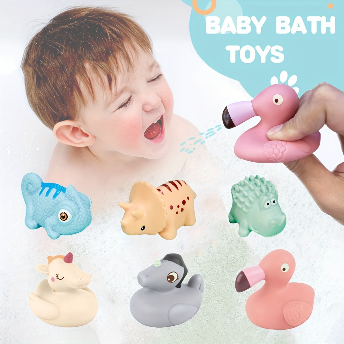 cute animal baby bath toys pvc soft rubber water spray Temu United Kingdom