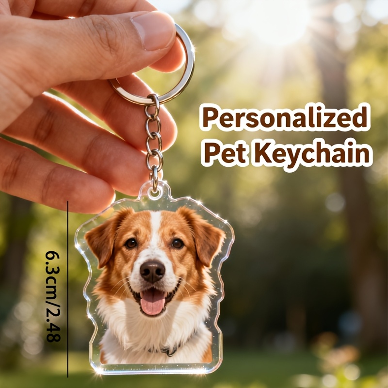 TEMU A Custom Couple Photo And Text Keychain, Personalized Acrylic Photo Keychain, Non-precious Metal Plated, Universal, Unique, Custom, Ideal