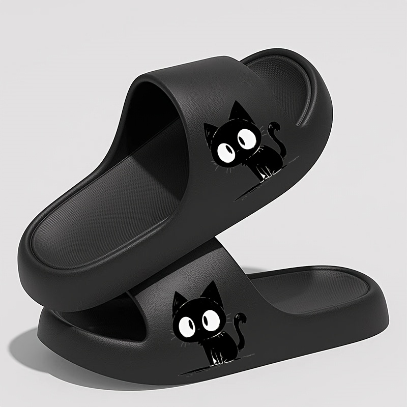 cartoon cat lady summer slippers comfortable and versatile casual sandals home bathroom slippers elegant sandals