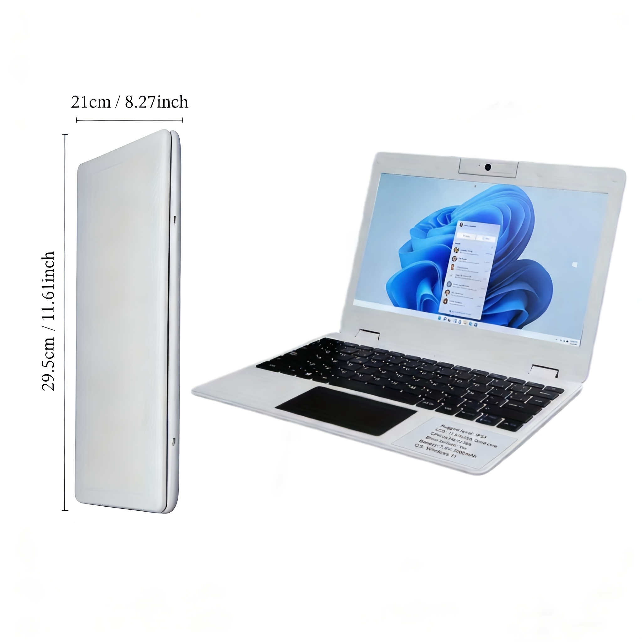   11.6 pulgadas portátil con teclado en español, mini laptop para  , cámara abatible y correa de transporte, ideal para aprendizaje y educación
