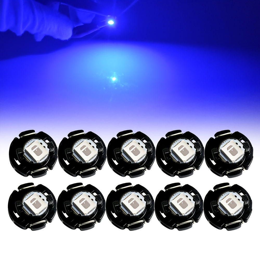 TEMU 10-pack Car Led Dashboard Bulbs With High Brightness Using A-grade 2835 Chips In White, Red, Blue, , Yellow, Green, And Pink. Plug And Increases