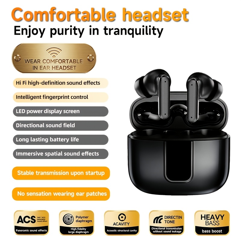 Image of New Style True Wireless -ear Headphones Couples Sports Mini Earbuds Video Tws 9d Hifi Stereo Hd Calling Stereo Earphones For For Iphone Music Cellphone Smart Earpieces Headphones
