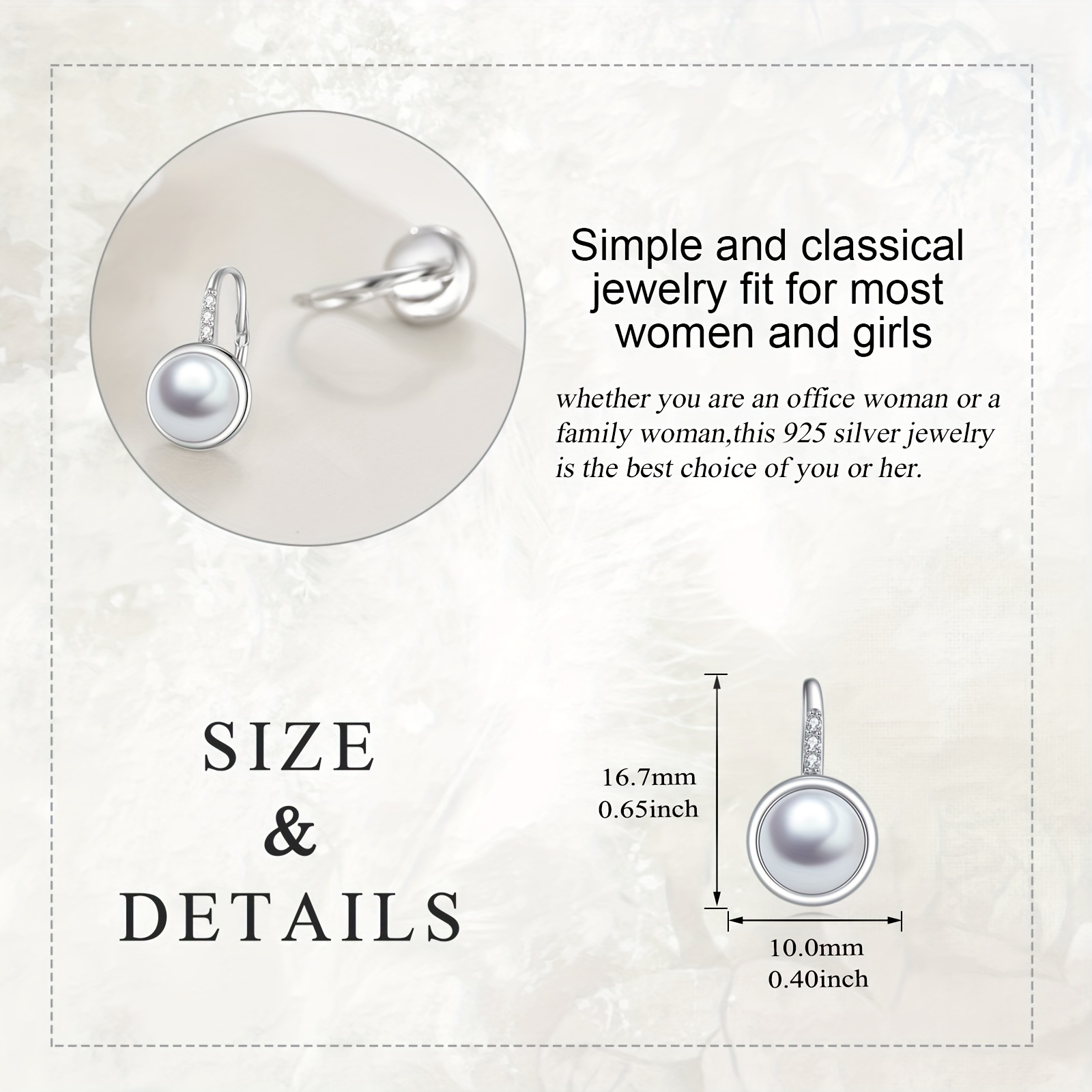pair of earrings 925 sterling silvery set with zirconia earrings jewelry mothers day birthday gift for women   Product details 5