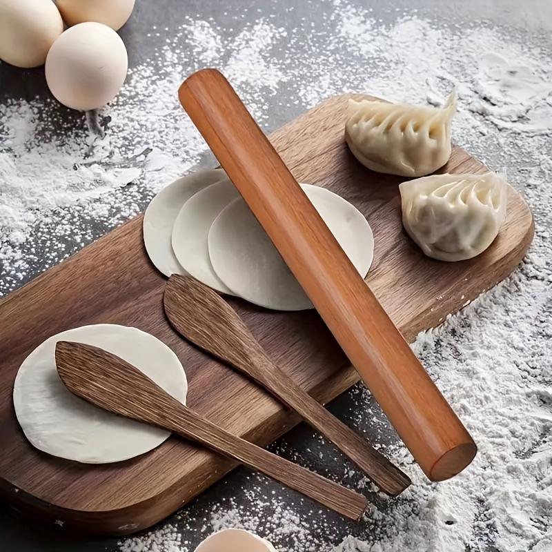 

Premium Solid Wood Rolling Pin - Perfect For Pizza, Dumplings & Dough - Ideal Thanksgiving Kitchen Gadget