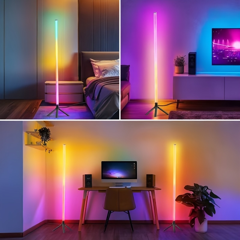 1 шт., rgb многоцветная регулируемая led напольная лампа с usb-питанием, инфракрасным датчиком и функцией синхронизации с музыкой,   для танцевальных залов, игровых комнат, семейных встреч, праздничного декора гостиной, рождественских украшений – отличный подарок друзьям на рождество Детали 1