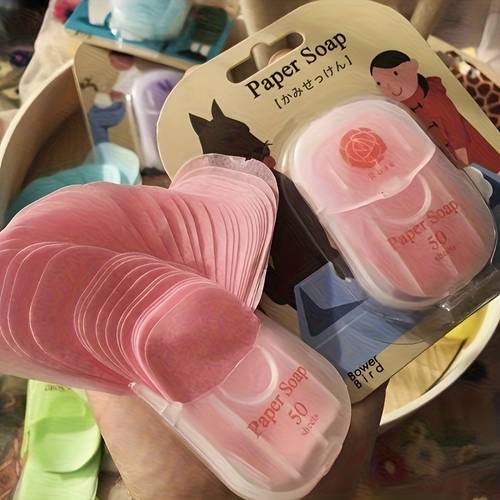 50pcs portable soap sheets unisex lavender scented glycerin based ideal for outdoor camping and travel