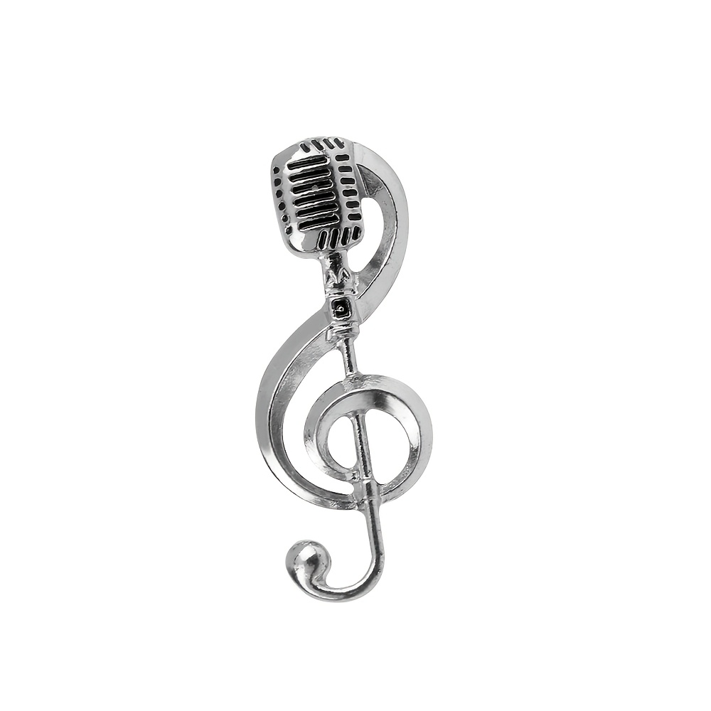 TEMU 1 pièce Insigne élégant de note de musique, Épingle de style pour homme et femme, Bouton décontracté pour tenues quotidiennes, Breloque de sac,