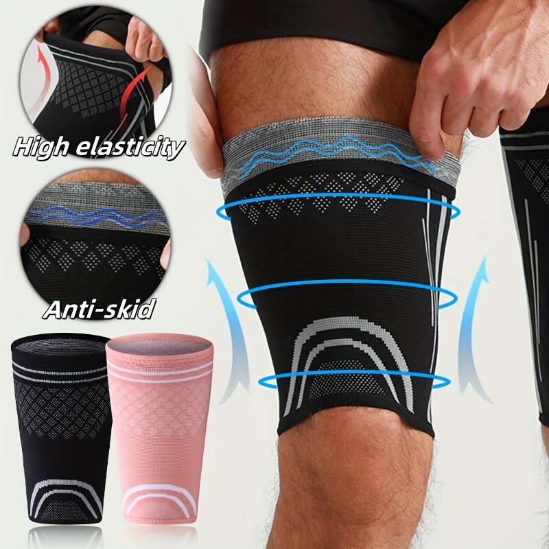 1pc Thigh& Hamstring Compression Sleeves with Non-Slip Straps for Running & Sports,Pull-On Design for Men & Women,Ergono